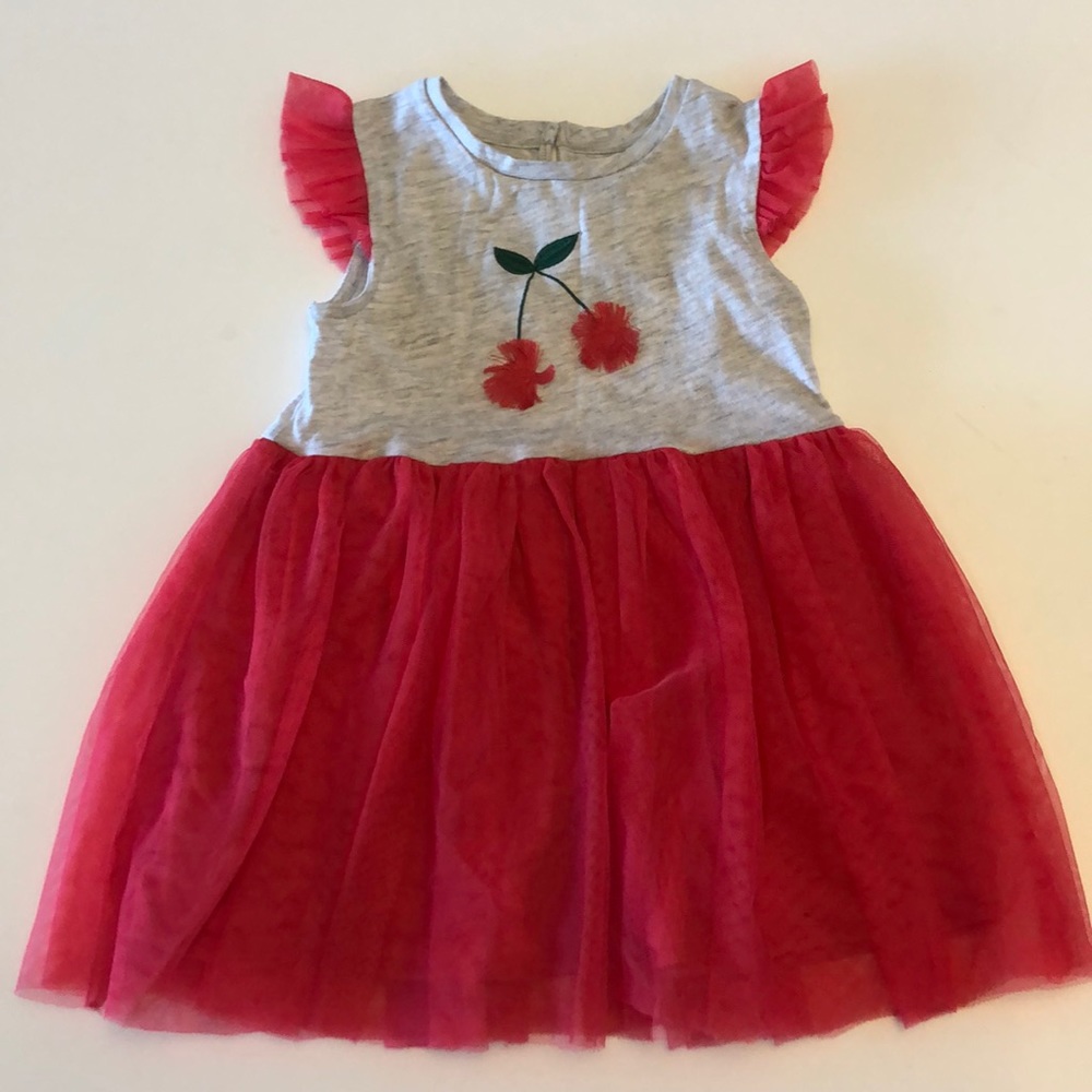 Girl’s Cherry Detail Tulle Dress